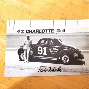 Tim Flock Autograph NASCAR Hall of Fame Driver Legend Winston Cup
